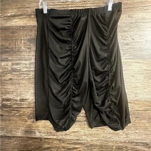 Elegant Black Ruched Women's Sheer Shorts Underwear Panties